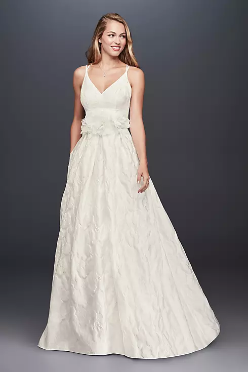 Floral Jacquard A-Line Wedding Dress Image 1