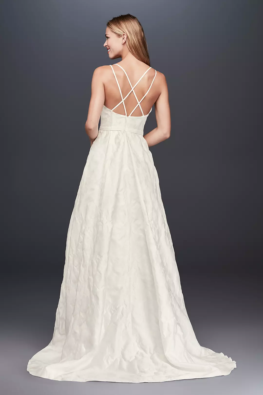 As-Is Floral Jacquard A-Line Wedding Dress Image 2