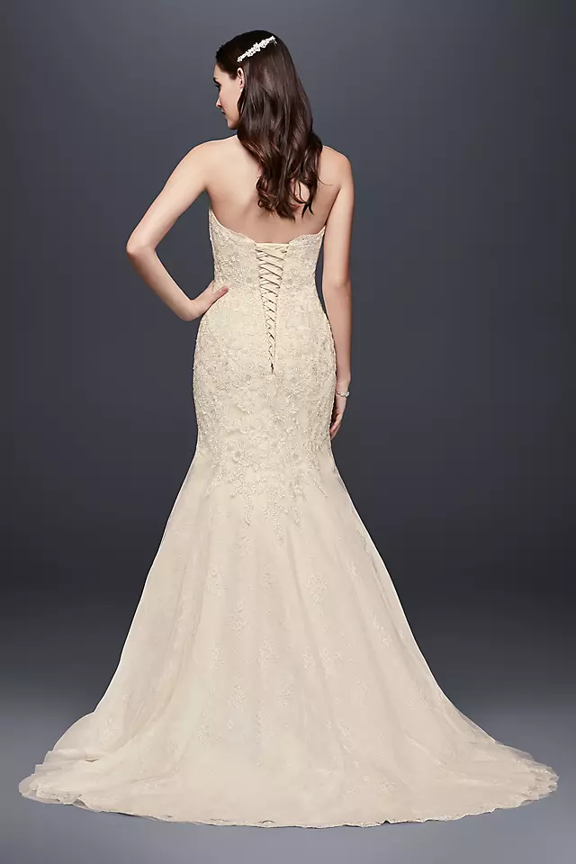 As-Is Corset Back Beaded Lace Mermaid Wedding Gown