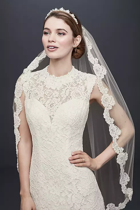 As-Is Allover Lace Cap Sleeve Sheath Wedding Dress Image 3