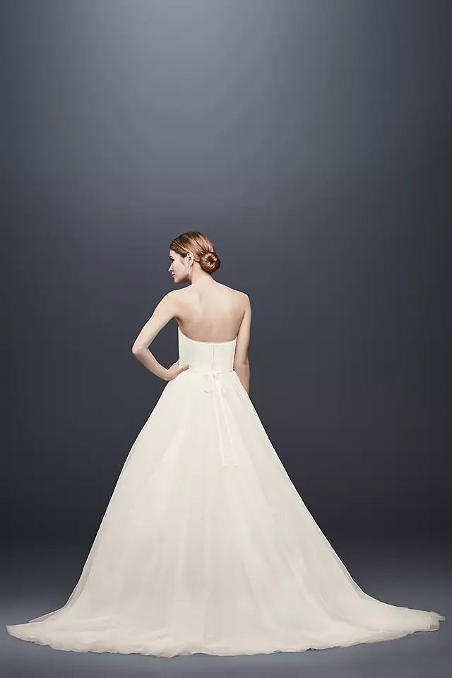 Short Sleeve Tulle Ball Gown with Removable Topper Image 5