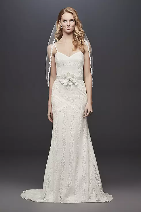 As-Is Allover Lace Tank Sheath Wedding Dress Image 1