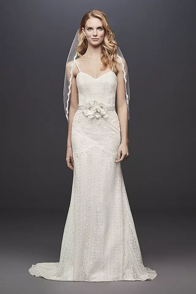 As-Is Allover Lace Tank Sheath Wedding Dress Image