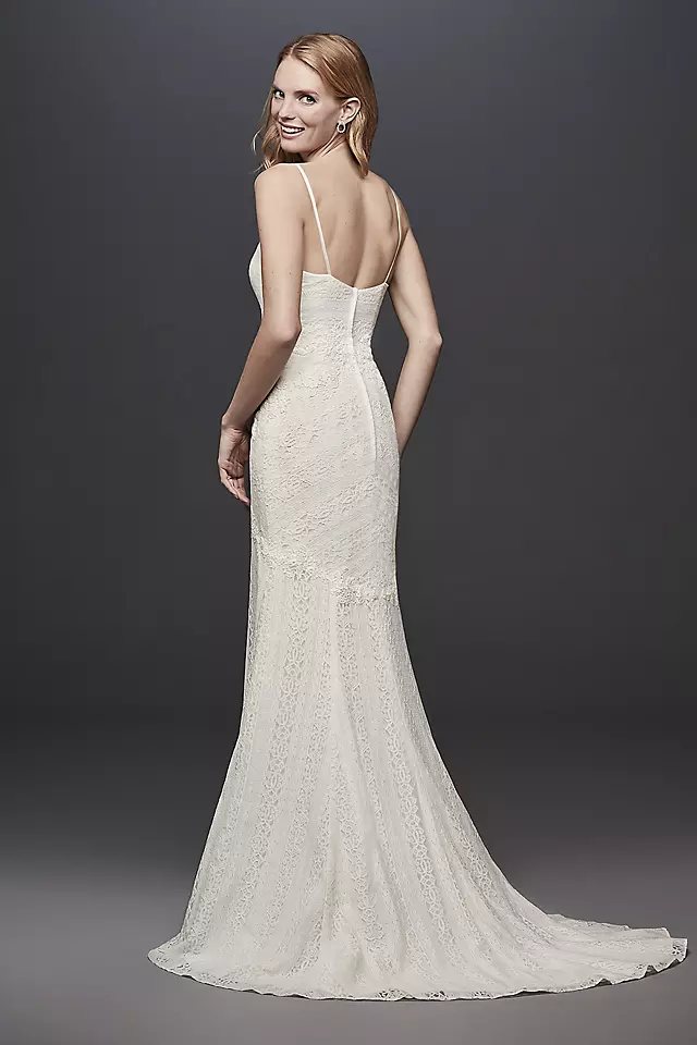 As-Is Allover Lace Tank Sheath Wedding Dress Image 2