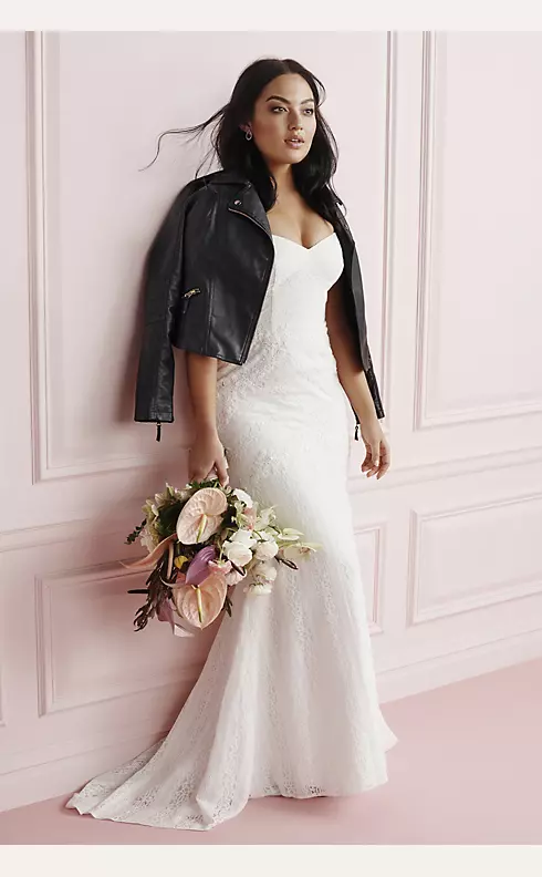 As Is Lace Tank Sheath Plus Size Wedding Dress Image 6