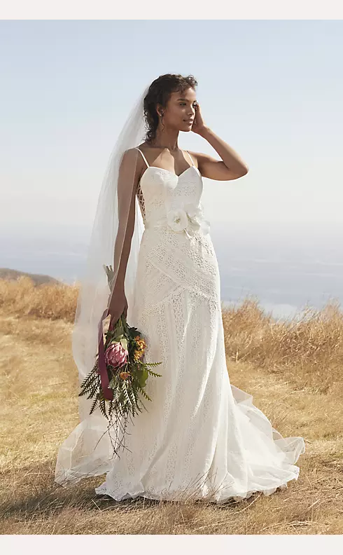 As Is Lace Tank Sheath Plus Size Wedding Dress Image 4