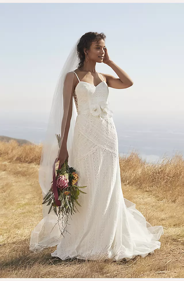 As Is Lace Tank Sheath Plus Size Wedding Dress Image 4