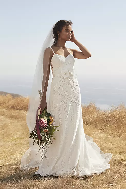 As-Is Allover Lace Tank Sheath Wedding Dress Image 4