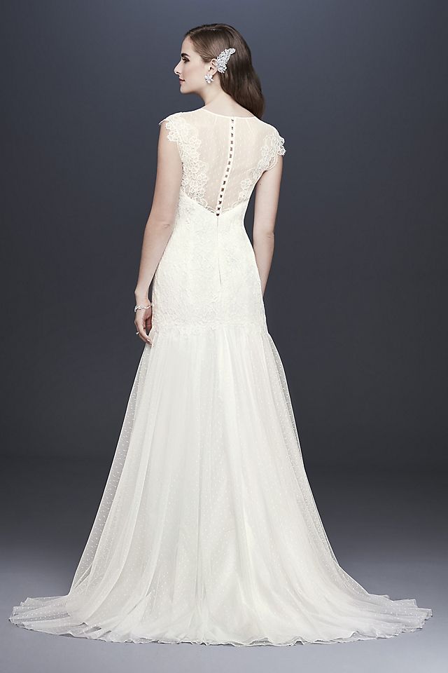 Eyelet Chiffon A-Line Wedding Gown | David's Bridal