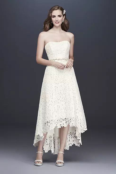 As-Is High-Low Corded Lace Wedding Dress Image 1