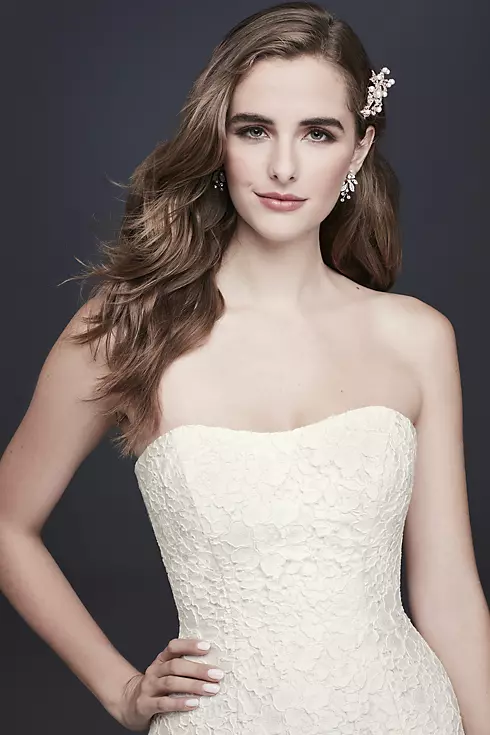 As-Is High-Low Corded Lace Wedding Dress Image 3