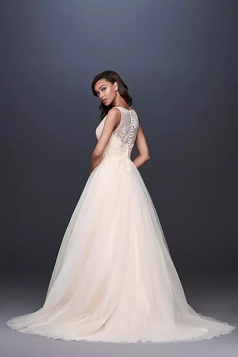 Appliqued Glitter Tulle A-Line Wedding Dress Image 2