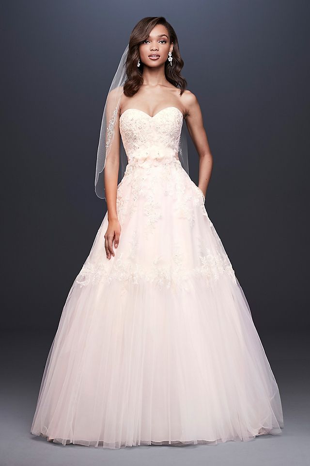 Lace Ball Gown Wedding Dress with Banded Skirt Image 5