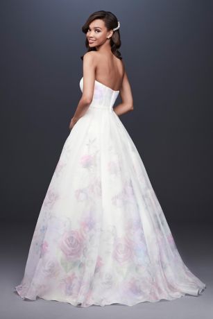 Floral Watercolor Organza Ball Gown Wedding Dress | David's Bridal