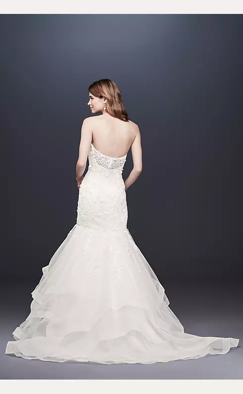 As-Is Appliqued Tulle-Over-Lace Wedding Dress Image 2
