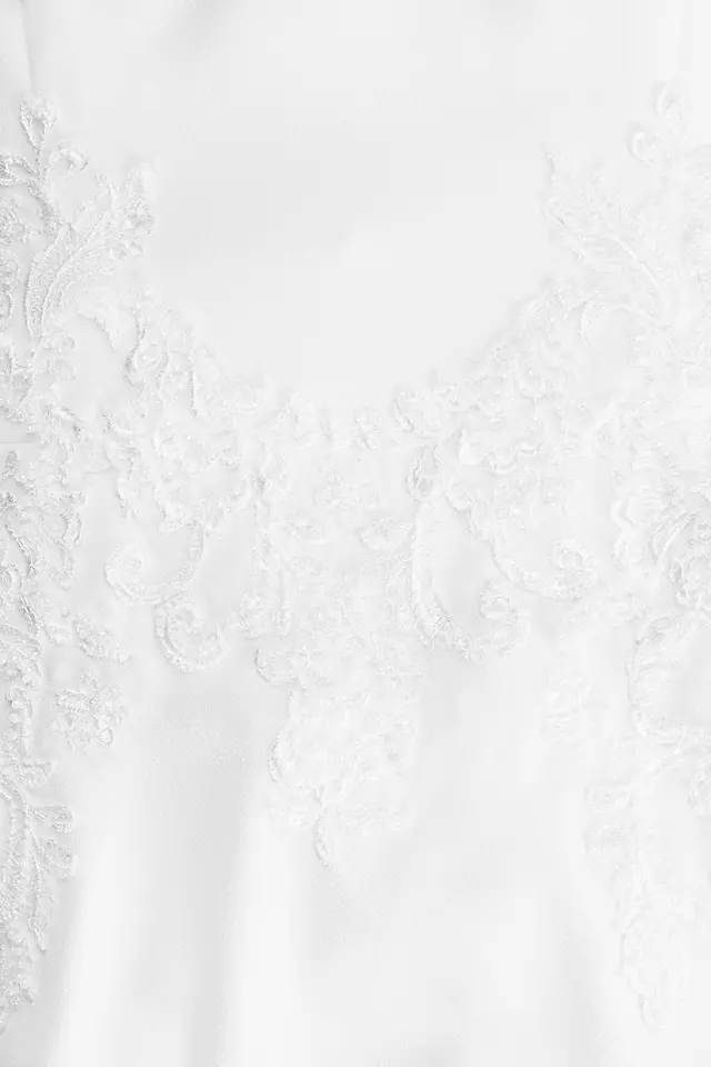Cap Sleeve Crepe Sheath Wedding Dress Image 4