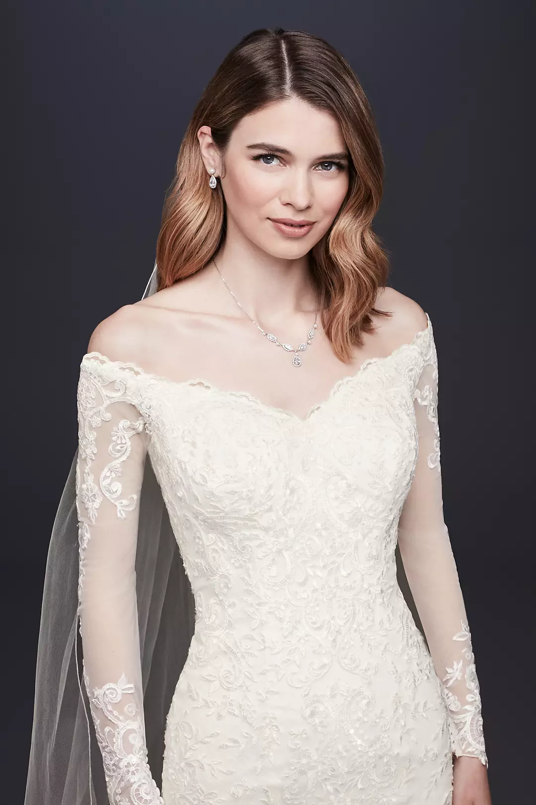 As-Is Long Sleeve Off-the-Shoulder Wedding Dress | David's Bridal
