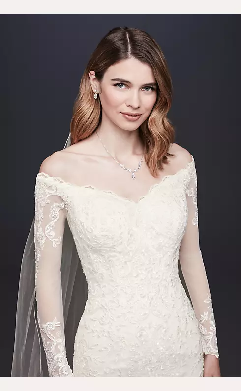 As-Is Long Sleeve Petite Wedding Dress Image 3