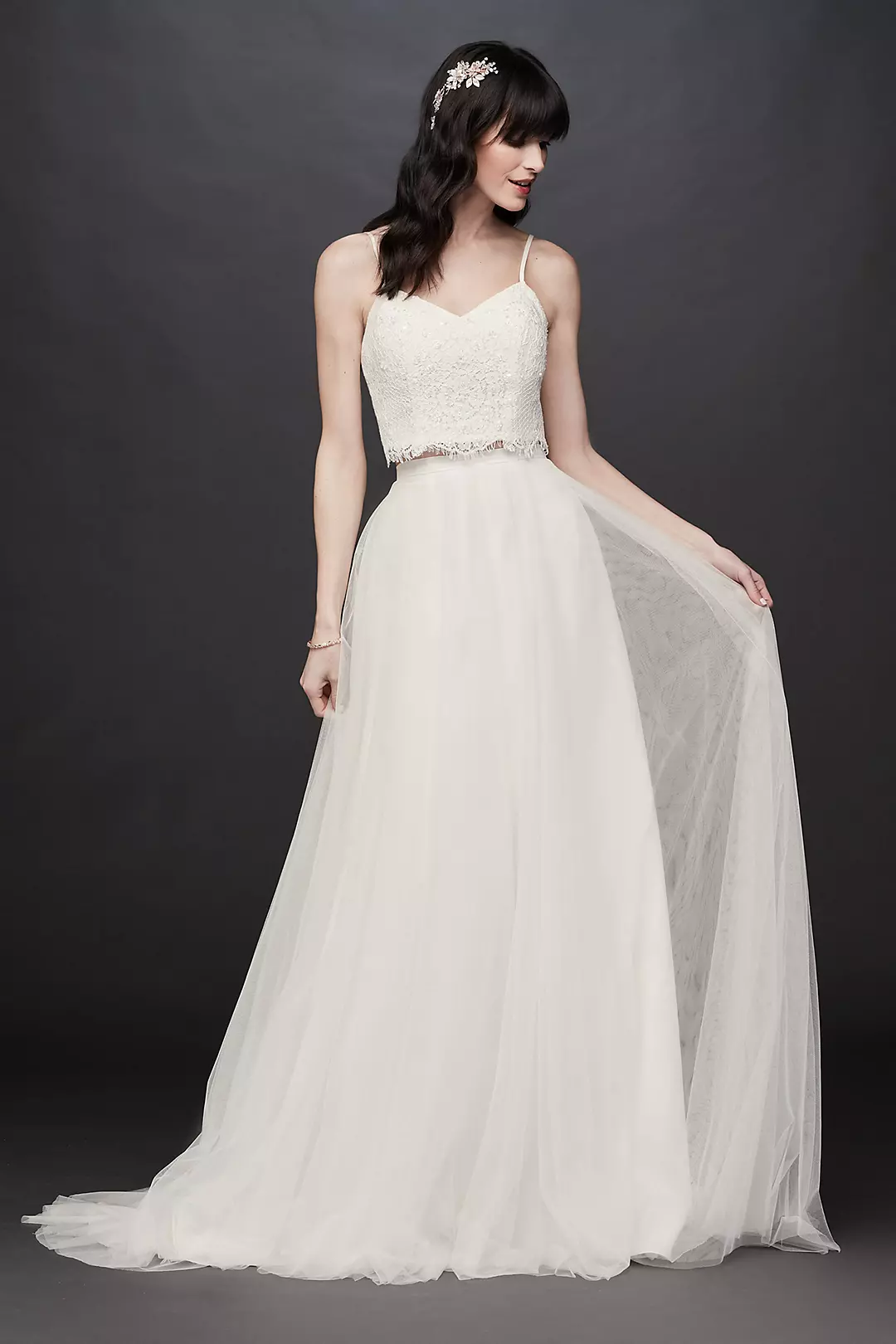 As-Is Lace and Tulle Two-Piece Wedding Dress Image