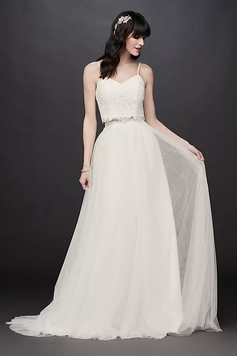 As-Is Lace and Tulle Two-Piece Wedding Dress Image 1