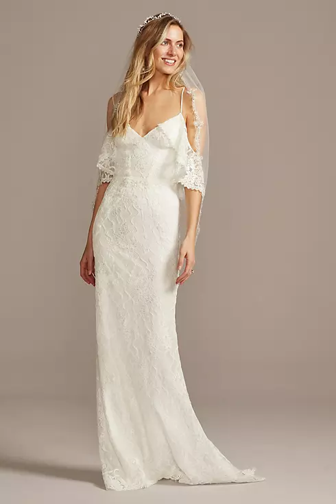 Ruffle Cold Shoulder Wedding Dress Image 1