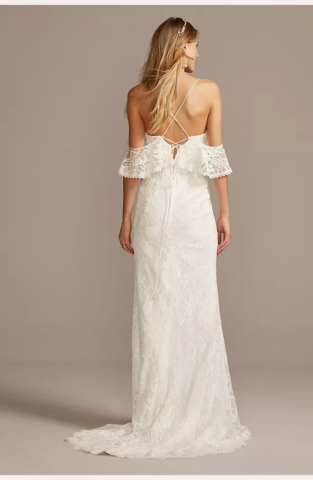 Ruffle Cold Shoulder Wedding Dress Image 2
