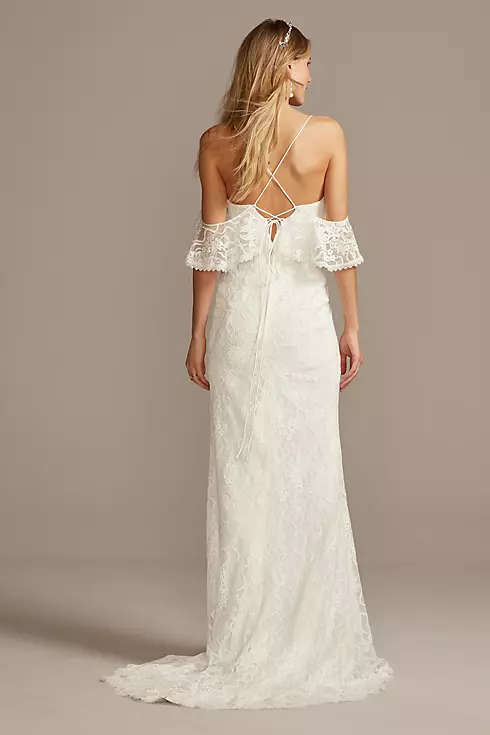 Ruffle Cold Shoulder Wedding Dress Image 2