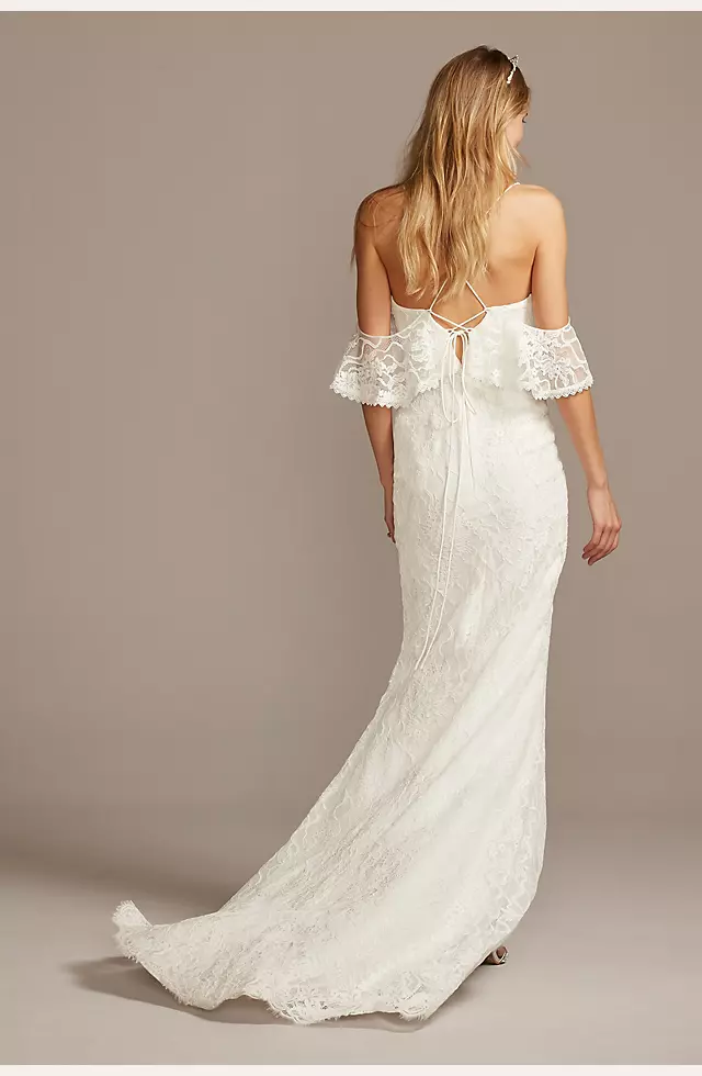 Ruffle Cold Shoulder Wedding Dress Image 3