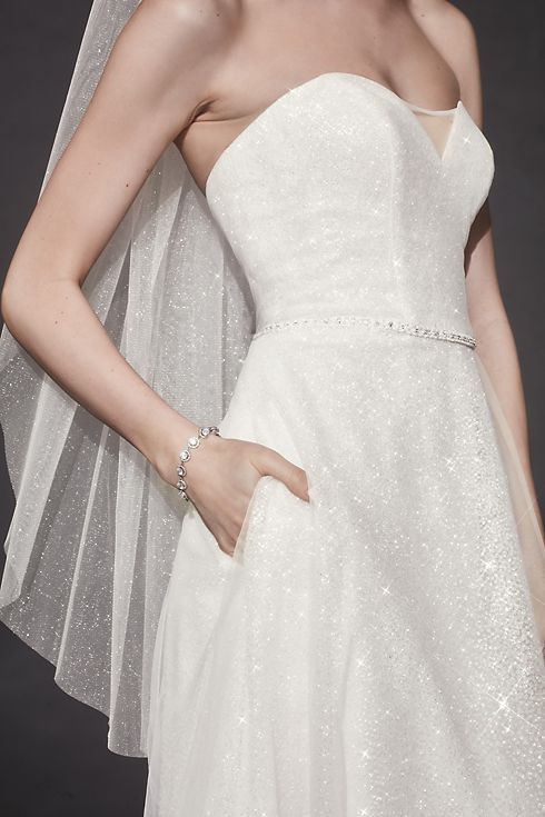 Gradient Glitter Tulle Wedding Dress Image 5