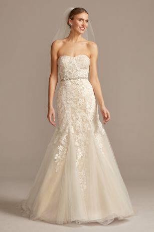As Is Beaded Lace and Tulle Mermaid Wedding Dress Image
