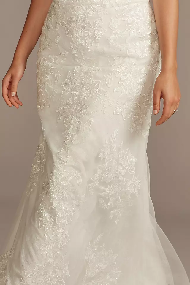 As Is Tulle Floral Off-the-Shoulder Wedding Dress Image 4