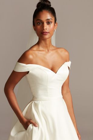 Off the Shoulder Silk Wedding Dresses