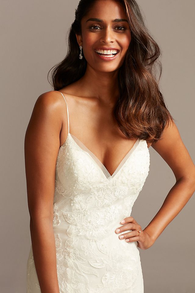 As Is Floral Lace Spaghetti-Strap Wedding Dress Image 6