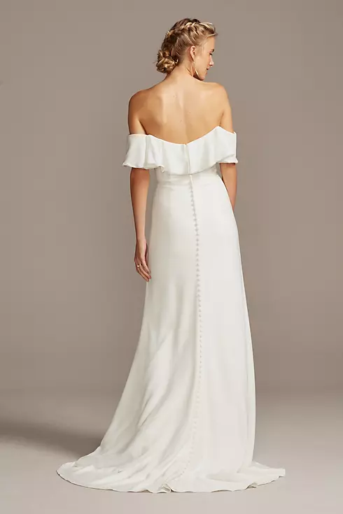 Pearl Trimmed Off-the-Shoulder Wedding Dress Image 2