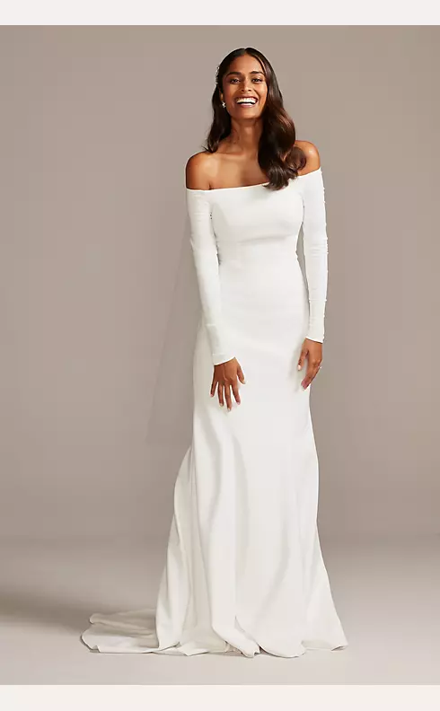 Minimalist Wedding Dress Styles from Davids Bridal  Davids bridal wedding  dresses, Crepe wedding dress, Wedding dress styles