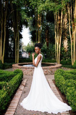 As Is Beaded Keyhole Back Chiffon Wedding Dress | David's Bridal