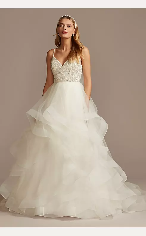 Beaded Bodice with Tiered Skirt Wedding Dress Image 1