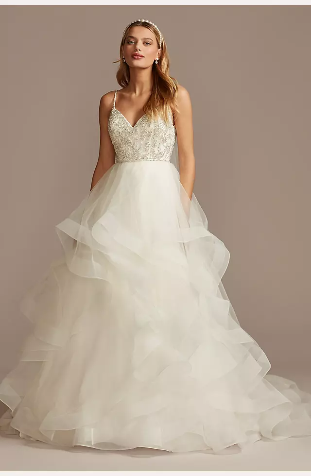 Beaded Bodice with Tiered Skirt Wedding Dress Image