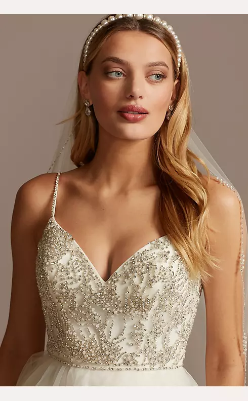 Beaded Bodice with Tiered Skirt Wedding Dress Image 3