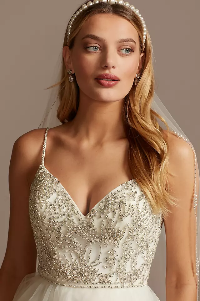 Beaded Bodice with Tiered Skirt Wedding Dress Image 3