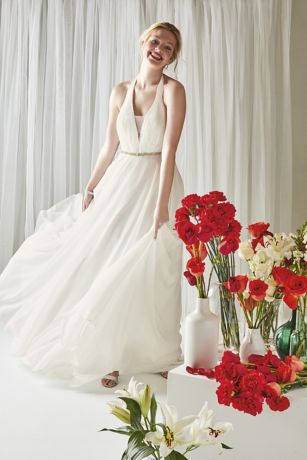 David s Bridal Chiffon Halter