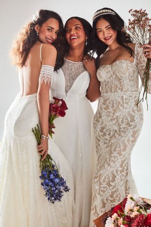 As Is Detachable Sleeves Lace Sheath Wedding Dress | David's Bridal