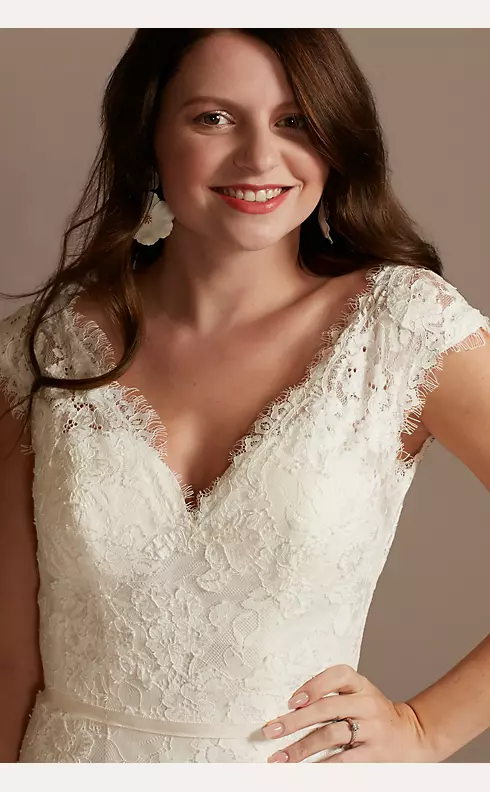 Illusion Cap Sleeve Lace Wedding Dress