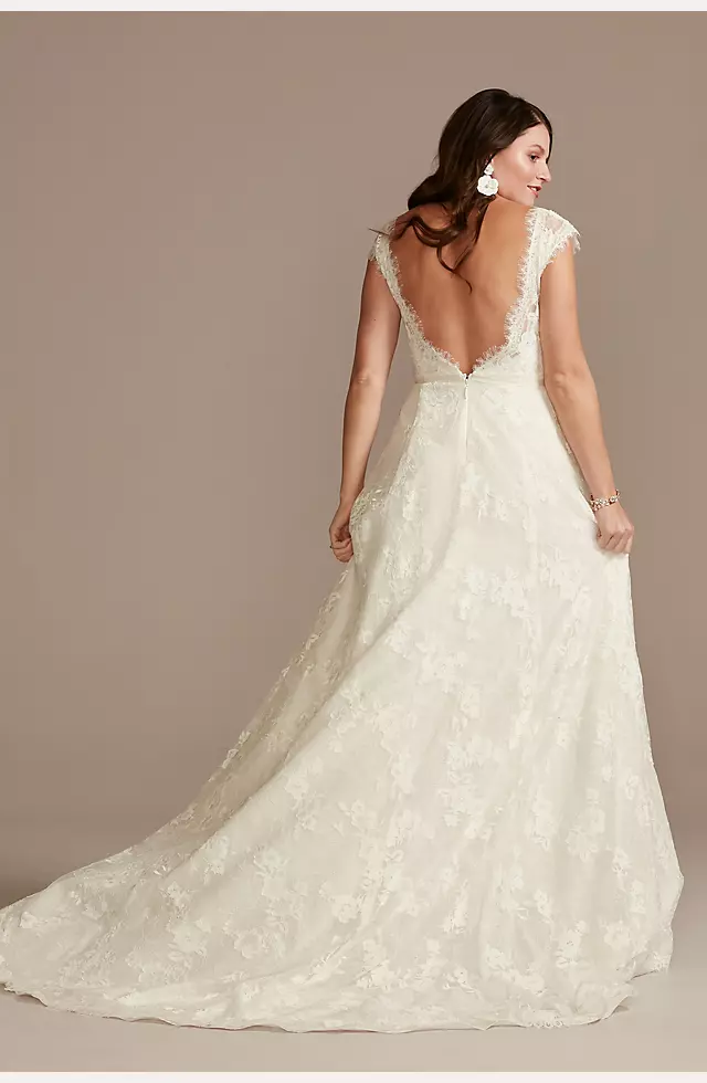Illusion Cap Sleeve Lace Wedding Dress