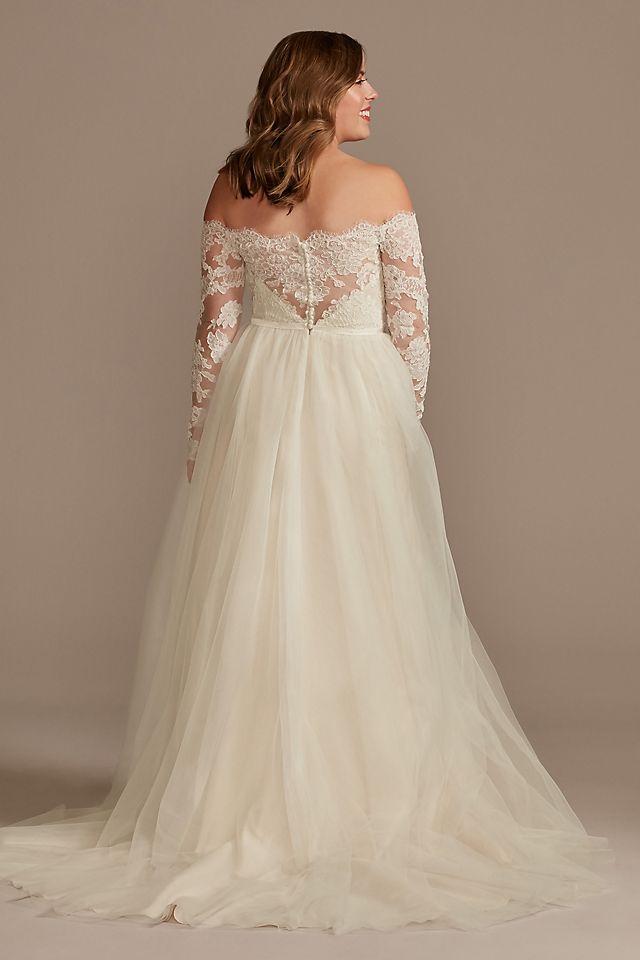 Lace Applique Off Shoulder Wedding Dress Image 2