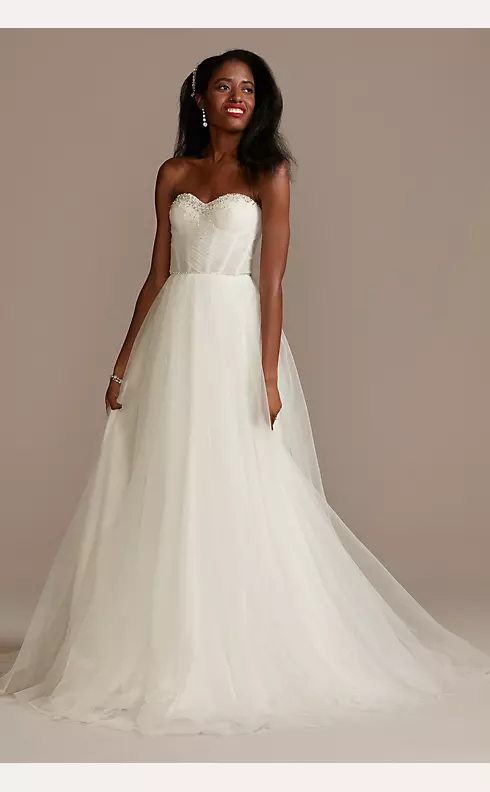 Strapless Ruched Bodice Pleated Cute Wedding Dress
