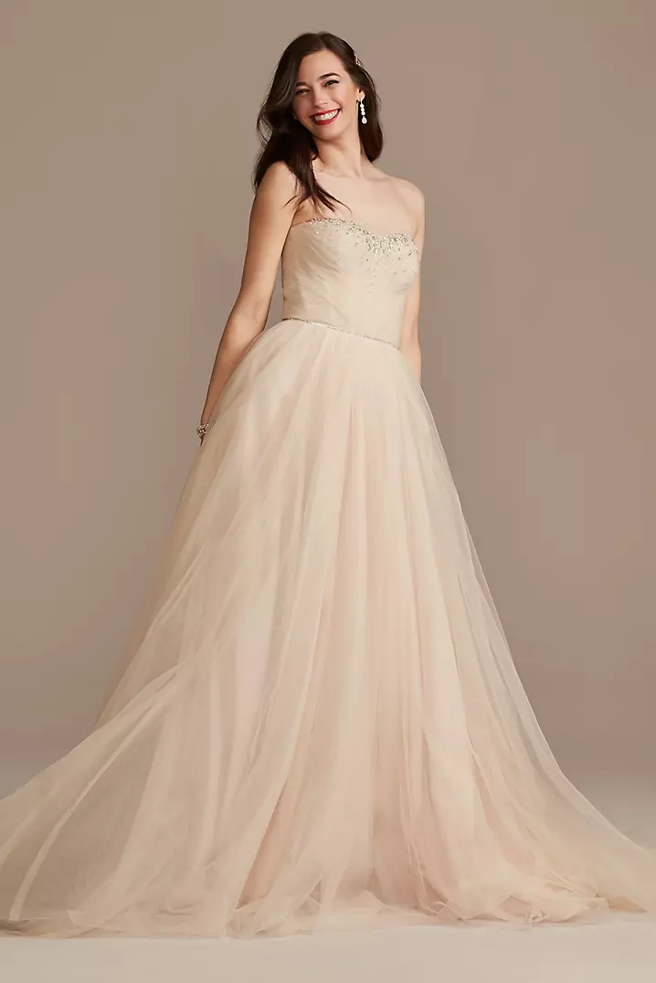 As Is Pleated Bodice Tulle Plus Wedding Dress | David's Bridal As Is Pleated Bodice Tulle Plus Wedding Dress | David's Bridal