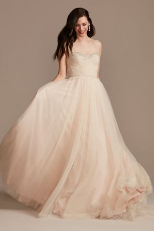 As Is Pleated Bodice Tulle Plus Wedding Dress | David's Bridal