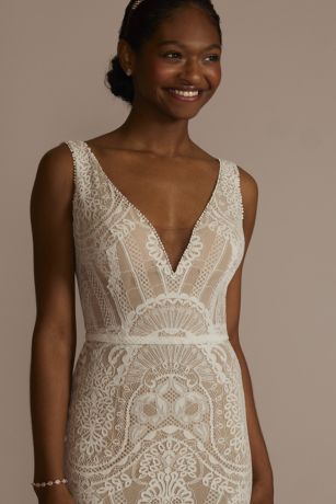 Louren geometric lace dress