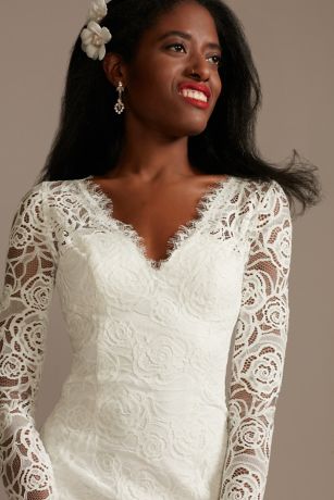 mid sleeve lace wedding dress